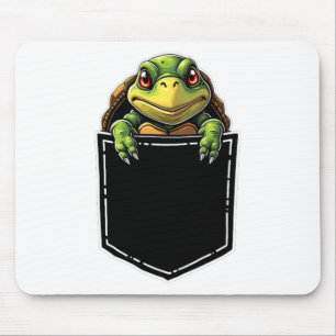 Cute Turtle In The Pocket Funny Halloween Outfit C Mouse Pad