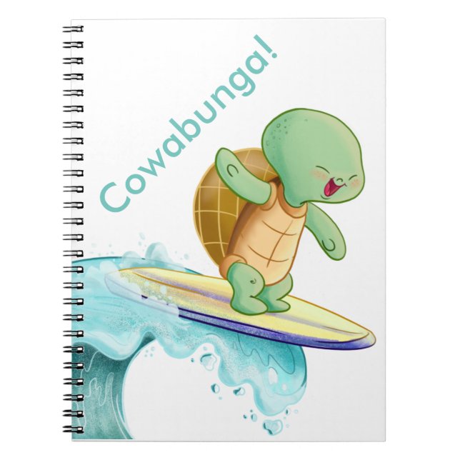 Cute Turtle Kawaii Spiral Photo Notebook (Front)