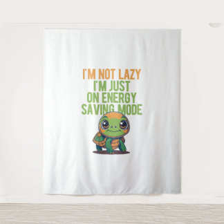 Cute Turtle, Lazy Turtle, On Energy Saving Mode Tapestry