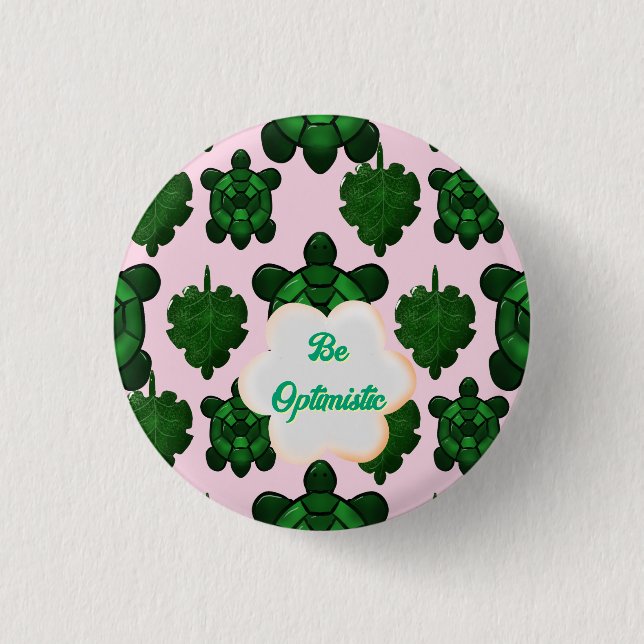 Cute Turtle Leaves Seamless Pattern, Tropical  3 Cm Round Badge (Front)