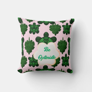 Cute Turtle Leaves Seamless Pattern, Tropical  Cushion