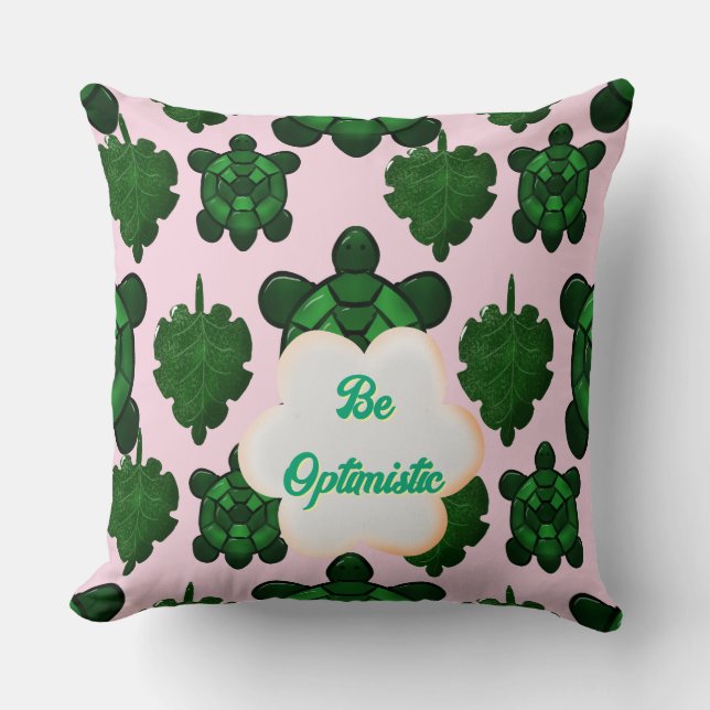 Cute Turtle Leaves Seamless Pattern, Tropical  Cushion (Front)
