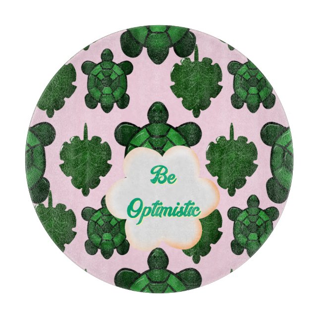 Cute Turtle Leaves Seamless Pattern, Tropical  Cutting Board (Front)