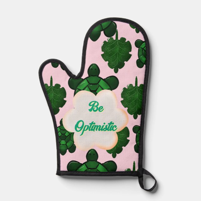 Cute Turtle Leaves Seamless Pattern, Tropical  Oven Mitt (Front)