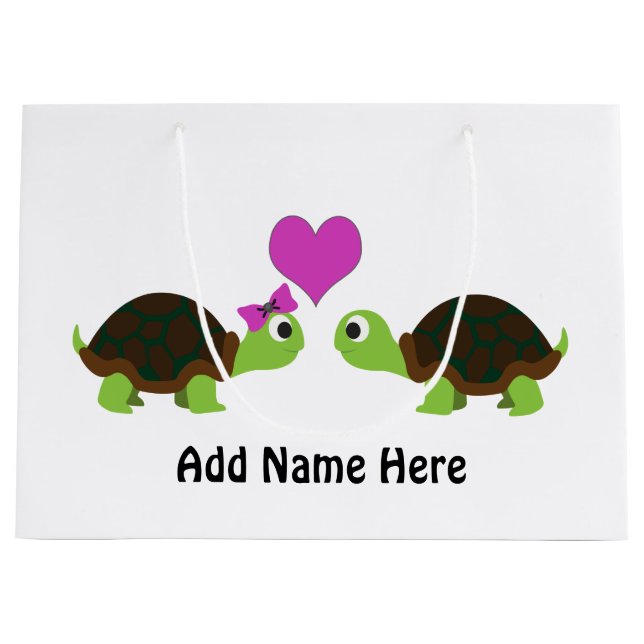 Cute Turtle Love Large Gift Bag (Front)
