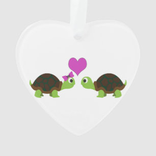 Cute Turtle Love Ornament