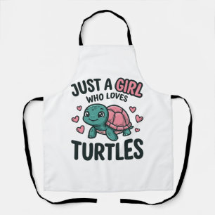 Cute Turtle Lover Girl Vintage Engraving Shirt Des Apron