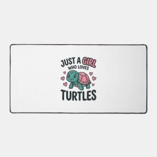 Cute Turtle Lover Girl Vintage Engraving Shirt Des Desk Mat