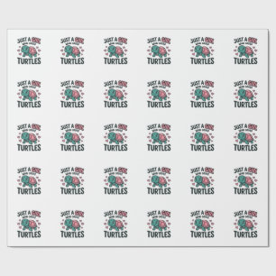 Cute Turtle Lover Girl Vintage Engraving Shirt Des Wrapping Paper