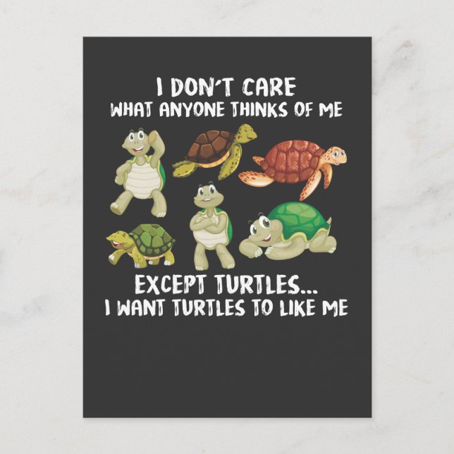 Cute Turtle Lover Sea Ocean Turtles Enthusiast Postcard (Front)
