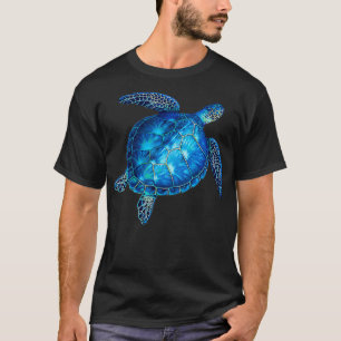 Cute Turtle Lovers Gift Blue Sea Turtle Hawaiian H T-Shirt