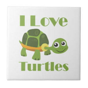 Cute Turtle loving Kid Reptile Fan Ceramic Tile