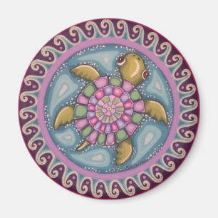 Cute turtle mandala magnet by Soozie Wray