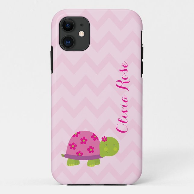 Cute Turtle Pink Personalised Iphone5 case (Back)