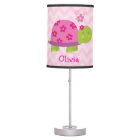 Cute Turtle Pink Personalised Lamp for Girls