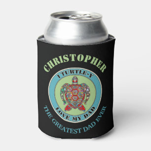 Cute turtle play-on-words personalised can cooler