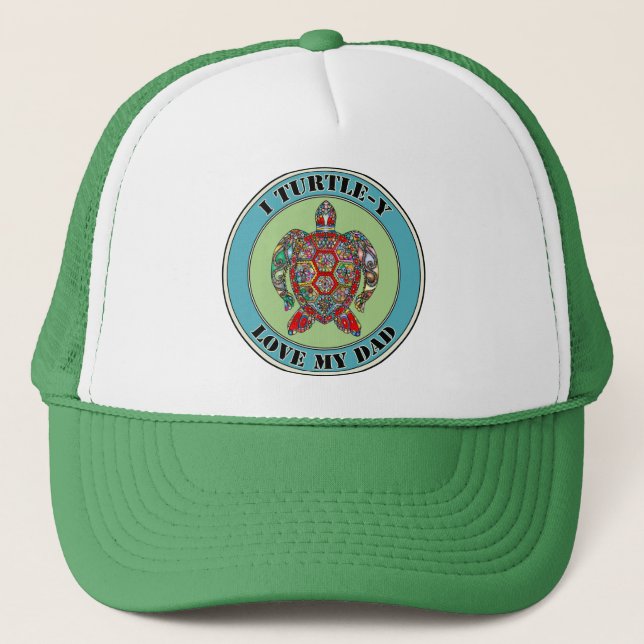 Cute turtle ‘play on words’  trucker hat (Front)