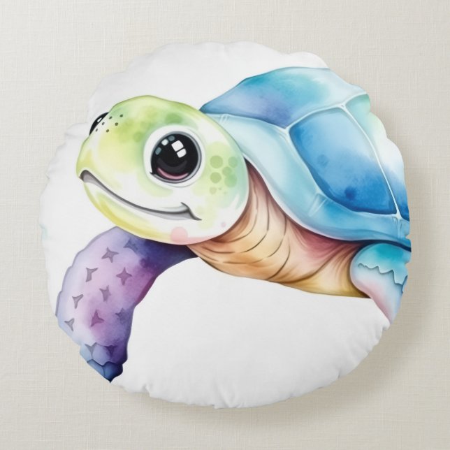 Cute Turtle Round Cushion (Front)