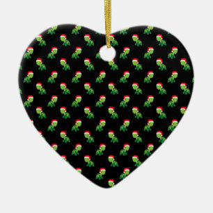 Cute Turtle Sea Animal Merry Christmas Santa Claus Ceramic Ornament