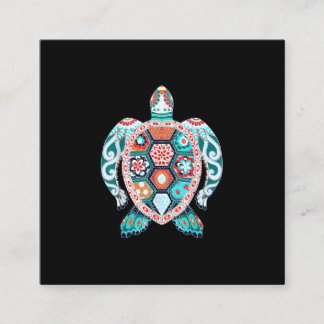 Cute Turtle - Sea Turtle Sea Ccean Beach Lover Square Business Card