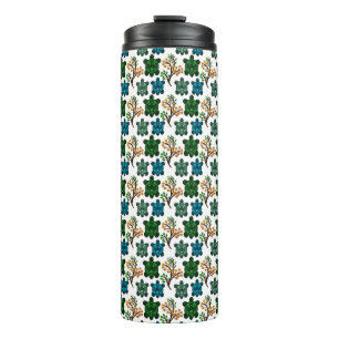 Cute Turtle Seamless Pattern   Ocean Animal Repeat Thermal Tumbler