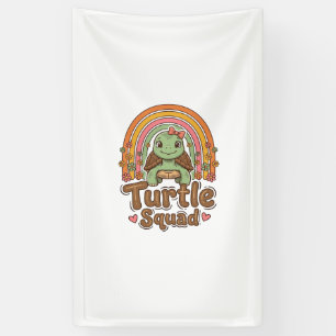 Cute Turtle Squad Rainbow Floral Vector Design_1 Banner