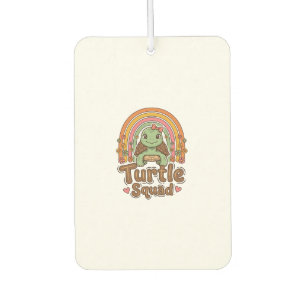 Cute Turtle Squad Rainbow Floral Vector Design_1 Car Air Freshener