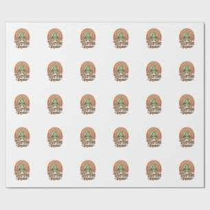 Cute Turtle Squad Rainbow Floral Vector Design_1 Wrapping Paper