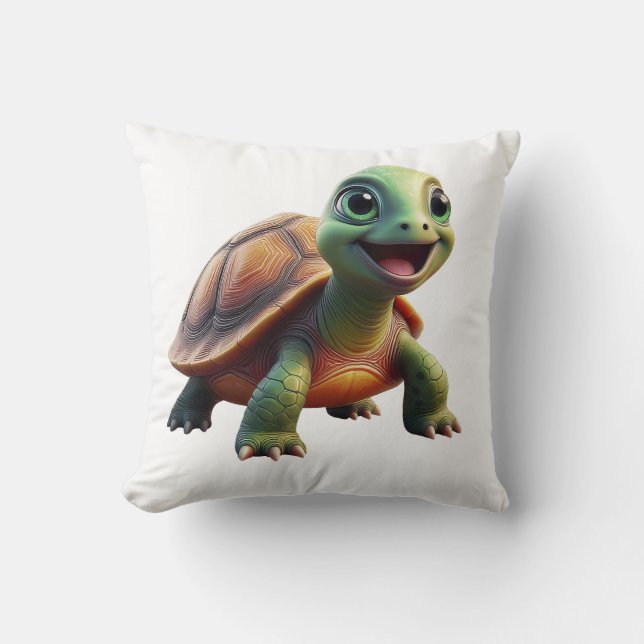 Cute Turtle Throw Pillow (Front)