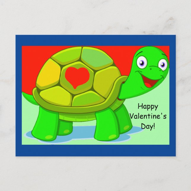 Cute Turtle Valentine for Kids Postcard (Front)