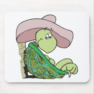 cute turtle wearing sombrero mouse pad