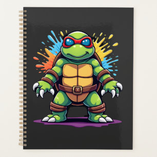 Cute Turtle Wearing Sunglasses Paint Splash Sea An Planner