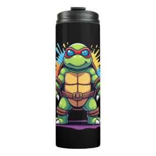 Cute Turtle Wearing Sunglasses Paint Splash Sea An Thermal Tumbler