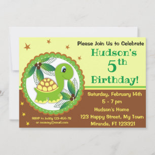 cute turtles birthday invitation