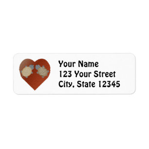 Cute Turtles with a Heart Background Return Address Label