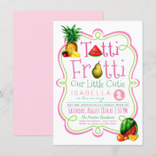 Cute Tutti Frutti Birthday Party Invitation