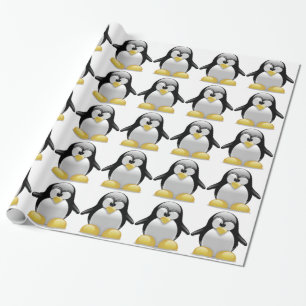 Cute Tux Penguin Funny Cartoon Art Wrapping Paper
