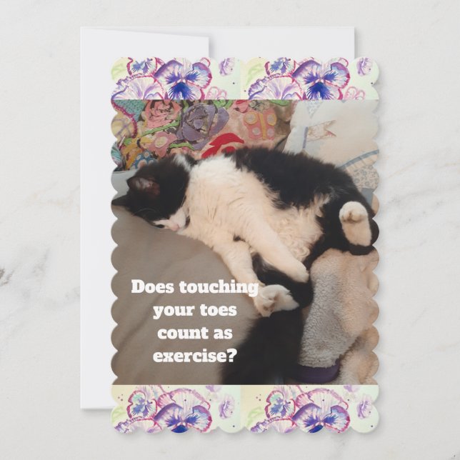 Cute Tuxedo Cat Birthday Party Childs Invitation (Front)