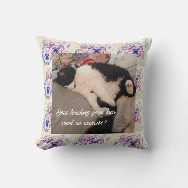 Cute Tuxedo Cat Birthday Party Childs Invitation Cushion (Front)