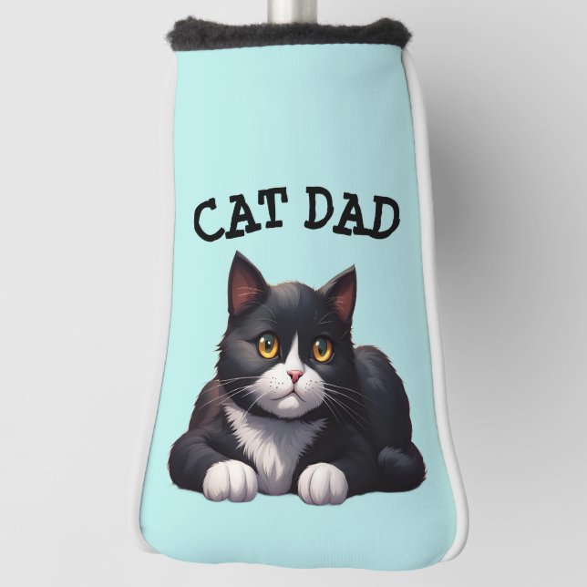 CUTE TUXEDO CAT DAD GOLF HEAD COVER  (Rotate 90)