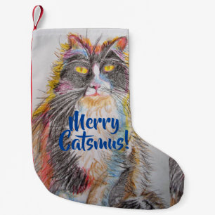 Cute Tuxedo Cat Merry Catsmus Christmas Stocking