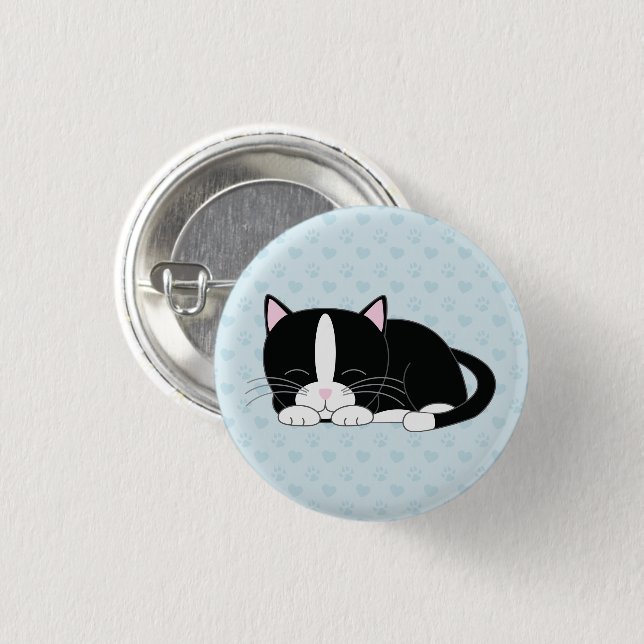Cute Tuxedo Kitten 3 Cm Round Badge (Front & Back)