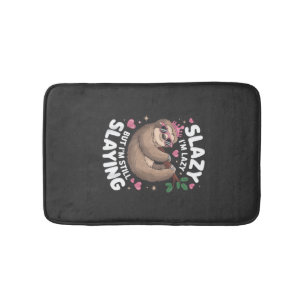 Cute Tween Girl Funny Animal Sloth Slay Meme Trend Bath Mat