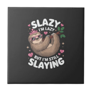 Cute Tween Girl Funny Animal Sloth Slay Meme Trend Ceramic Tile