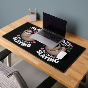 Cute Tween Girl Funny Animal Sloth Slay Meme Trend Desk Mat