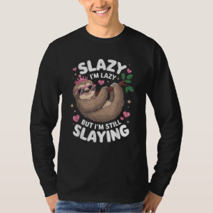 Cute Tween Girl Funny Animal Sloth Slay Meme Trend T-Shirt