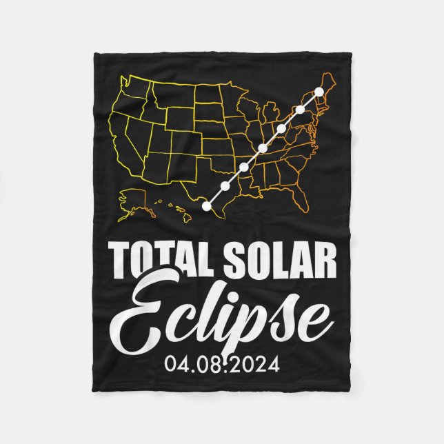 Cute Twice Lifetime Solar Eclipse Solar Fleece Blanket (Front)
