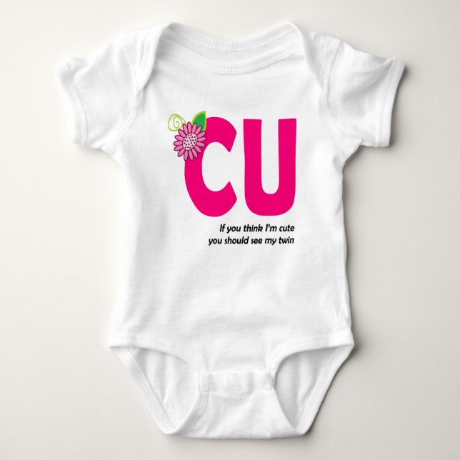 CUTE TWIN 1 BABY BODYSUIT (Front)