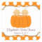 Cute Twin Boys Pumpkin Baby Shower Square Sticker!