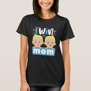 Cute Twin Mom of Baby Boys Cool Mama Mother's Day T-Shirt